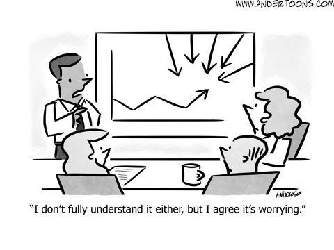 line chart business cartoon