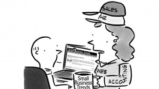 'Wear many hats' business cartoon