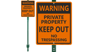 SmartSign 12 x 10 inch Warning - Private Property